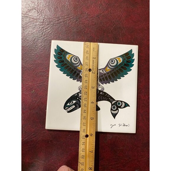 Ceramic Art Tile"Thunderbird and Killer Whale" artist Joe - Picture 6 of 8